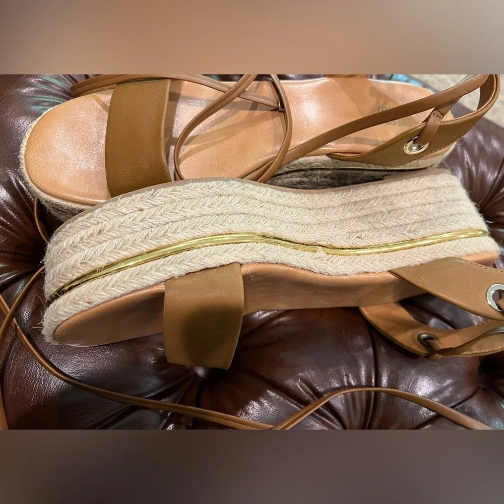 Bleecker & Bond Brown Platform Espadrille Odette Sandals